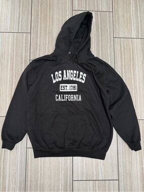 Classic Black Los Angeles California Crewneck Hoodie